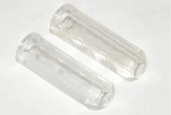 Ribbed Handlebar Grips PVC Clear 8 Ribbed Handlebar Grips PVC Clear -Good Velo Supply Sales Store HG288b