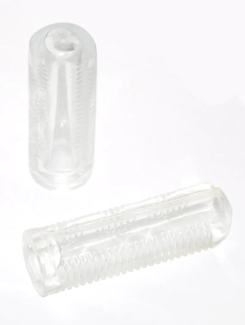 Ribbed Handlebar Grips PVC Clear 4 Ribbed Handlebar Grips PVC Clear - Image 2
