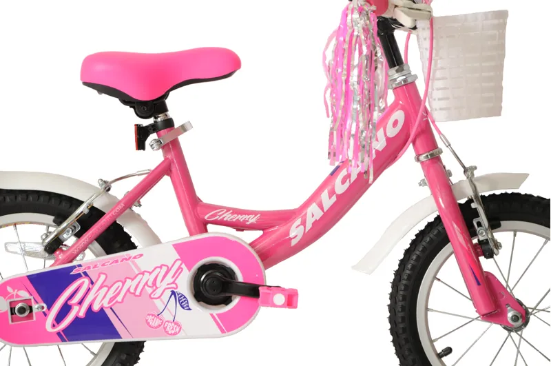Salcano Cherry 14 Inch Wheel Kids Bike Pink And White 4 Salcano Cherry 14 Inch Wheel Kids Bike Pink And White - Image 2