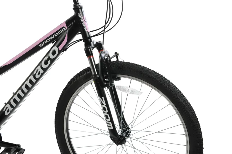 Ammaco Snowdon 24 Inch Wheel Kids Mountain Bike Black And Pink 8 Ammaco Snowdon 24 Inch Wheel Kids Mountain Bike Black And Pink - Image 6