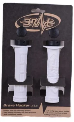 Brave Hucker Lock On Handlebar Grips Black/White